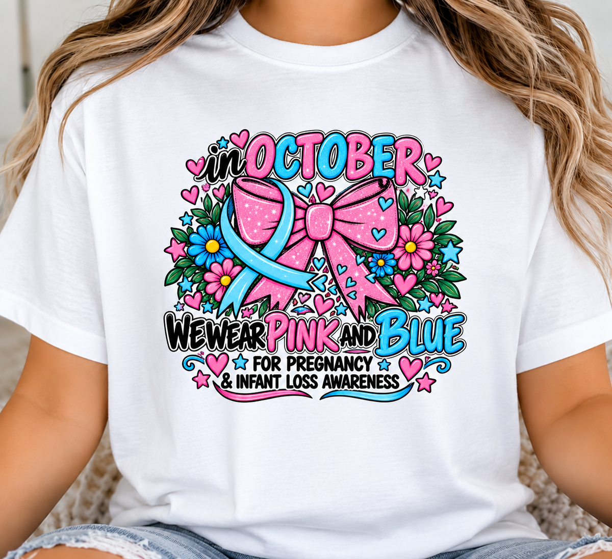 October Wear Pink and Blue Child/Infant/ Baby Loss