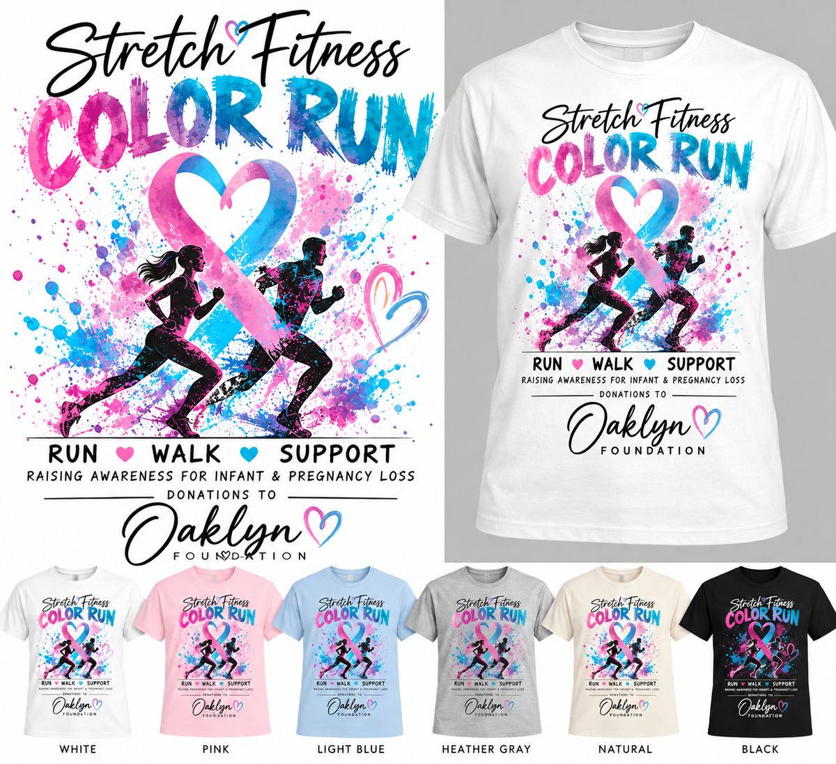 Stretch Fitness Color Run Infant and Child Loss T-Shirts!